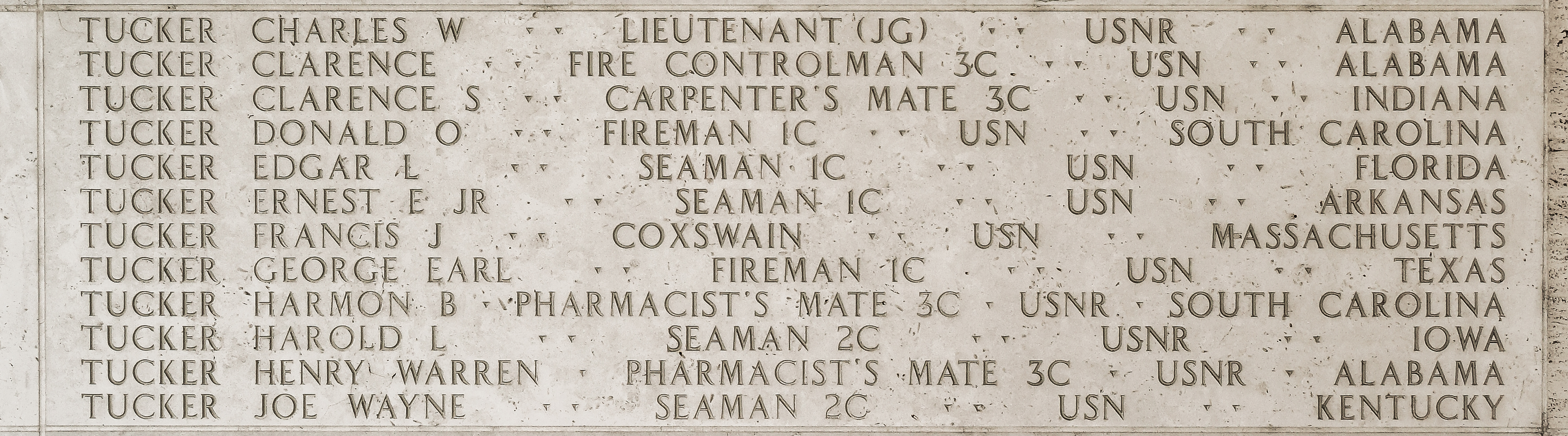 Clarence S. Tucker, Carpenter's Mate Third Class